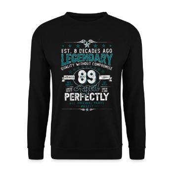 Vintage Legendary - Aged perfectly 30th Birthday - Unisex Sweatshirt - black - Front - Alina (178cm) & Michal (187cm)