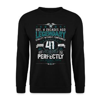 Vintage Légendaire - Vieilli parfaitement 41ème anniversaire - Sweat-shirt Unisexe - noir - Devant - Alina (178cm) & Michal (187cm)