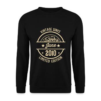 Anniversaire Vintage depuis Juin 2010 - Sweat-shirt Unisexe - noir - Devant - Alina (178cm) & Michal (187cm)