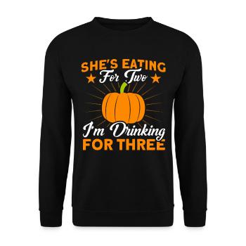 Annonce de grossesse Annonce de bébé - Sweat-shirt Unisexe - noir - Devant - Alina (178cm) & Michal (187cm)