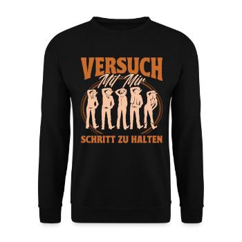 Line Dance Tänzer Schritte Cowboy Western Tanzen - Unisex Pullover - Schwarz - Vorne - Alina (178cm) & Michal (187cm)