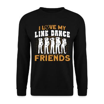 Line Dance Tänzer Tanzgruppe Cowboy Western Tanzen - Unisex Pullover - Schwarz - Vorne - Alina (178cm) & Michal (187cm)