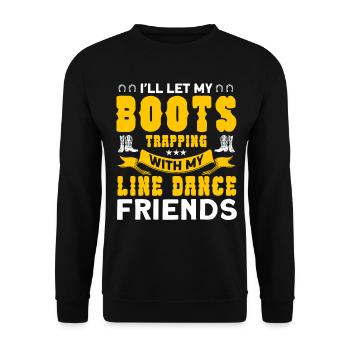 Danseuse en ligne Western Boots Cowboy Western Ta - Sweat-shirt Unisexe - noir - Devant - Alina (178cm) & Michal (187cm)