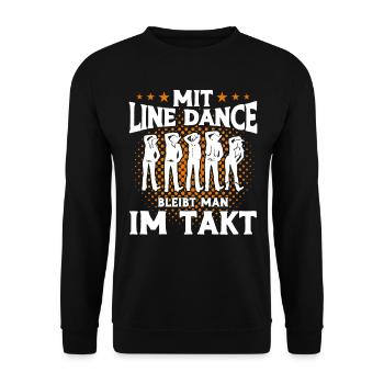 Line Dance Tänzer Takt Cowboy Western Tanzen - Unisex Pullover - Schwarz - Vorne - Alina (178cm) & Michal (187cm)