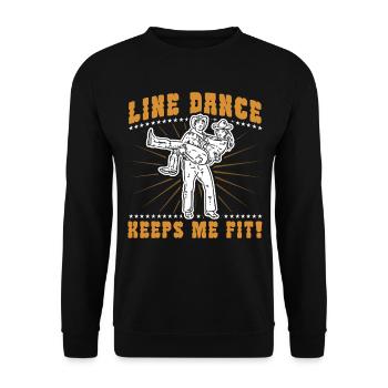 Line Dance Tänzer Tanzgruppe Cowboy Western Tanzen - Unisex Pullover - Schwarz - Vorne - Alina (178cm) & Michal (187cm)