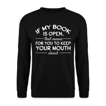 Books Library Book Reading Book Lover Funny Book - Unisex Pullover - Schwarz - Vorne - Alina (178cm) & Michal (187cm)