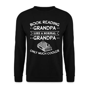 Lire des livres grand-père comme un grand-père normal seulement - Sweat-shirt Unisexe - noir - Devant - Alina (178cm) & Michal (187cm)