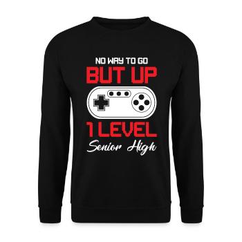 Teens Back to School No Way to Go Up One Level - Unisex Sweatshirt - black - Front - Alina (178cm) & Michal (187cm)
