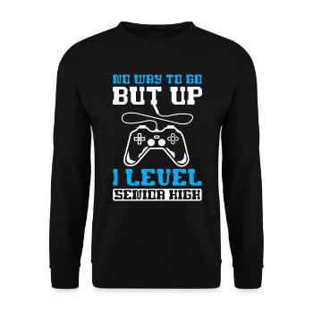 Teens Back to School No Way to Go Up One Level - Unisex Sweatshirt - black - Front - Alina (178cm) & Michal (187cm)
