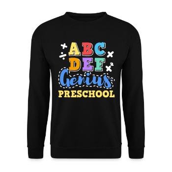 Kids Back to School Alphabet Genius Preschool - Unisex Pullover - Schwarz - Vorne - Alina (178cm) & Michal (187cm)