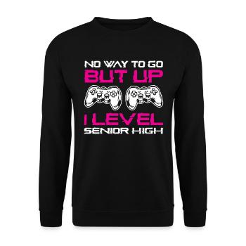 Teens Back to School No Way to Go Up One Level - Unisex Sweatshirt - black - Front - Alina (178cm) & Michal (187cm)