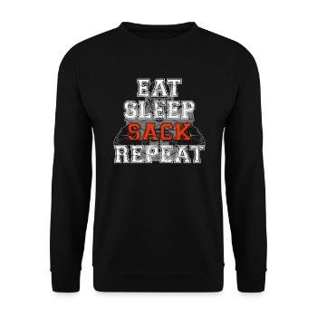 Eat Sleep Sack Repeat - Unisex Sweatshirt - black - Front - Alina (178cm) & Michal (187cm)