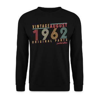 1962 In August 60th birthday - Unisex Sweatshirt - black - Front - Alina (178cm) & Michal (187cm)
