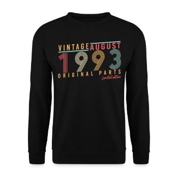 August 1993 Gift idea - Unisex Sweatshirt - black - Front - Alina (178cm) & Michal (187cm)