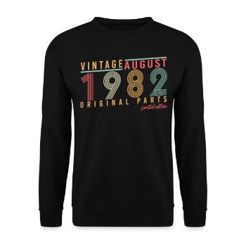 40e anniversaire août 1982 - Sweat-shirt Unisexe - noir - Devant - Alina (178cm) & Michal (187cm)