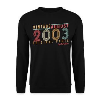 Born in August 2003 - Unisex Sweatshirt - black - Front - Alina (178cm) & Michal (187cm)