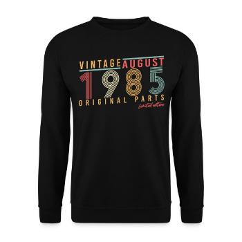 Vœux d’anniversaire pour août 1985 - Sweat-shirt Unisexe - noir - Devant - Alina (178cm) & Michal (187cm)