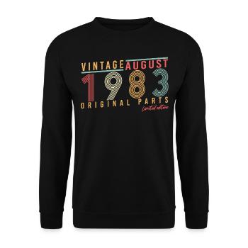 Geburtstagsgruss Für August 1983 - Unisex Pullover - Schwarz - Vorne - Alina (178cm) & Michal (187cm)