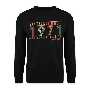 1971 En août Millésime - Sweat-shirt Unisexe - noir - Devant - Alina (178cm) & Michal (187cm)