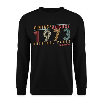 1973 In August Retro - Unisex Sweatshirt - black - Front - Alina (178cm) & Michal (187cm)