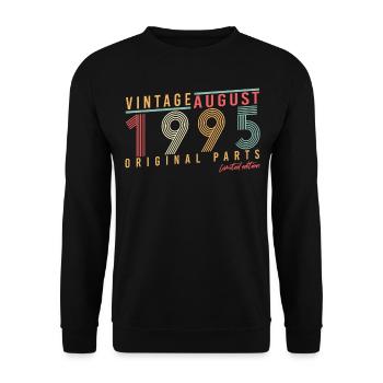 Geboren Im August 1995 - Unisex Pullover - Schwarz - Vorne - Alina (178cm) & Michal (187cm)