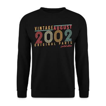 20th birthday in August 2002 - Unisex Sweatshirt - black - Front - Alina (178cm) & Michal (187cm)