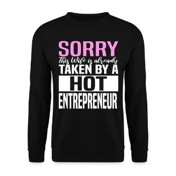 Entrepreneur Chef Ehefrau Partner Startup Stolzer - Unisex Pullover - Schwarz - Vorne - Alina (178cm) & Michal (187cm)