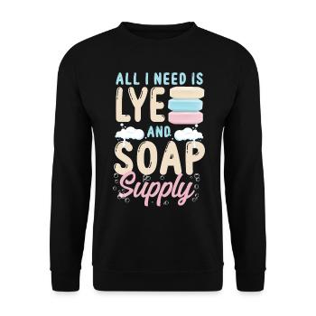Soap Making Crafting All I Need Is - Unisex Sweatshirt - black - Front - Alina (178cm) & Michal (187cm)