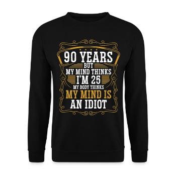90 Year Old Funny Birthday Idea Humor 90 Birthday - Unisex Sweatshirt - black - Front - Alina (178cm) & Michal (187cm)