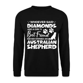 Australischer Schäferhund Hundebesitzer Geschenk - Unisex Pullover - Schwarz - Vorne - Alina (178cm) & Michal (187cm)