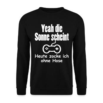 Gamer Gaming Lustiger Spruch - Unisex Pullover - Schwarz - Vorne - Alina (178cm) & Michal (187cm)