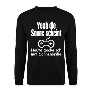 Gamer Gaming Lustiger Spruch - Unisex Pullover - Schwarz - Vorne - Alina (178cm) & Michal (187cm)