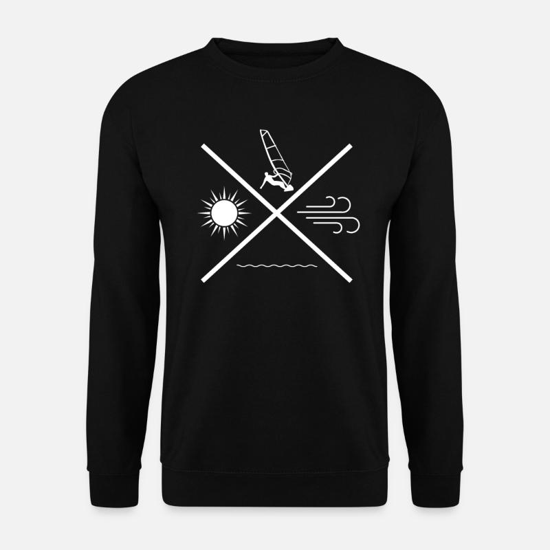 Windsurfer Windurfen Windsurfing Spruch - Unisex Pullover - Schwarz