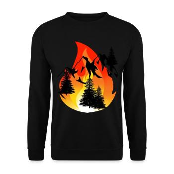 Inferno Fire Nature Fire Conservation de la nature Forêt Montagnes - Sweat-shirt Unisexe - noir - Devant - Alina (178cm) & Michal (187cm)