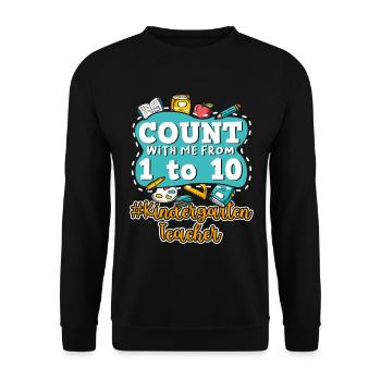 Kids Back To School Count With Me From One To Ten - Unisex Sweatshirt - black - Front - Alina (178cm) & Michal (187cm)