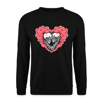 True Love Last Gothic Bones Skeleton Roses Death - Unisex Sweatshirt - black - Front - Alina (178cm) & Michal (187cm)