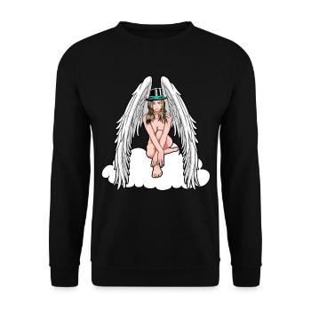 Dominatrix ange céleste femme nue érotique sexy - Sweat-shirt Unisexe - noir - Devant - Alina (178cm) & Michal (187cm)