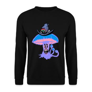 Champignon fantastique Habitant de la forêt Conte de fées Champignons Nature de la forêt - Sweat-shirt Unisexe - noir - Devant - Alina (178cm) & Michal (187cm)