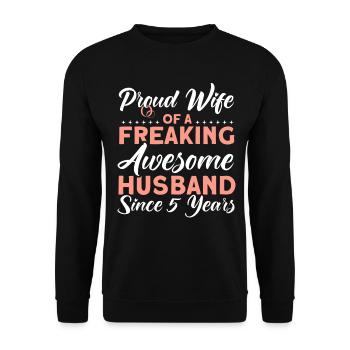 5. Wedding Anniversary Couple Design 5 Years Marriage - Unisex Sweatshirt - black - Front - Alina (178cm) & Michal (187cm)