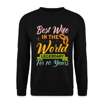 10th Wedding Anniversary Couple Design 10 Years of Marriage - Unisex Sweatshirt - black - Front - Alina (178cm) & Michal (187cm)