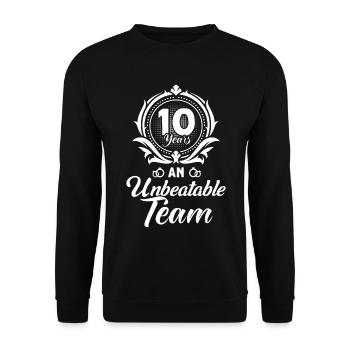 10th Wedding Anniversary Couple Design 10 Years of Marriage - Unisex Sweatshirt - black - Front - Alina (178cm) & Michal (187cm)