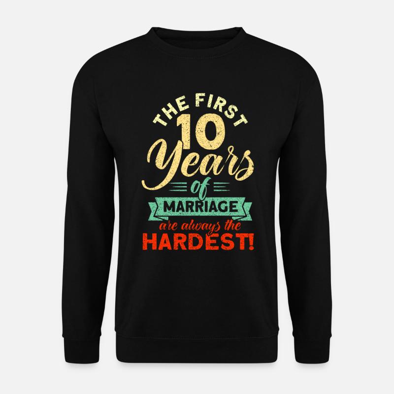 10. Hochzeitstag Paardesign 10 Jahre Ehe - Unisex Pullover - Schwarz