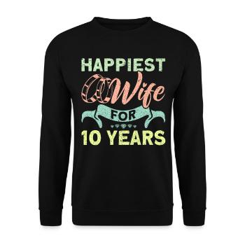 10th Wedding Anniversary Couple Design 10 Years of Marriage - Unisex Sweatshirt - black - Front - Alina (178cm) & Michal (187cm)