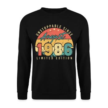 Gift idea for August 1986 - Unisex Sweatshirt - black - Front - Alina (178cm) & Michal (187cm)