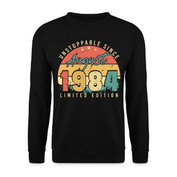 Gift idea for August 1984 - Unisex Sweatshirt - black - Front - Alina (178cm) & Michal (187cm)