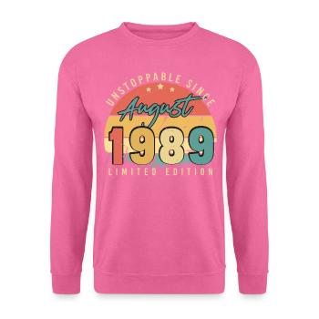 Année de naissance 1989 en août - Sweat-shirt Unisexe - rose - Devant