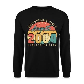 2004 Finally of legal age in August - Unisex Sweatshirt - black - Front - Alina (178cm) & Michal (187cm)