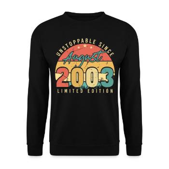 Salutations d’anniversaire pour août 2003 - Sweat-shirt Unisexe - noir - Devant - Alina (178cm) & Michal (187cm)