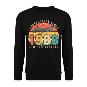Année de naissance 1988 en août - Sweat-shirt Unisexe - noir - Devant - Alina (178cm) & Michal (187cm)