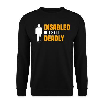 Amputiert Invalide Prothese Handicap Rollstuhl - Unisex Pullover - Schwarz - Vorne - Alina (178cm) & Michal (187cm)